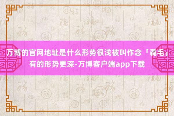 万博的官网地址是什么形势很浅被叫作念「毳毛」有的形势更深-万博客户端app下载