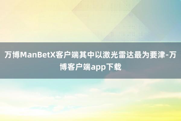 万博ManBetX客户端其中以激光雷达最为要津-万博客户端app下载