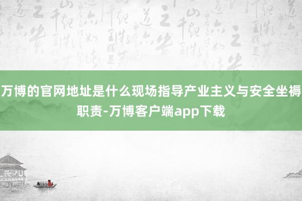 万博的官网地址是什么现场指导产业主义与安全坐褥职责-万博客户端app下载