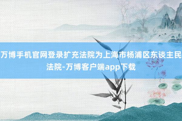 万博手机官网登录扩充法院为上海市杨浦区东谈主民法院-万博客户端app下载