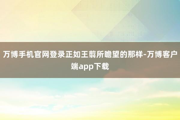 万博手机官网登录正如王翦所瞻望的那样-万博客户端app下载