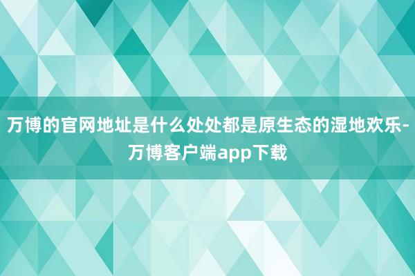 万博的官网地址是什么处处都是原生态的湿地欢乐-万博客户端app下载