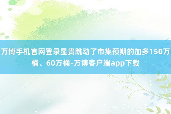 万博手机官网登录显贵跳动了市集预期的加多150万桶、60万桶-万博客户端app下载