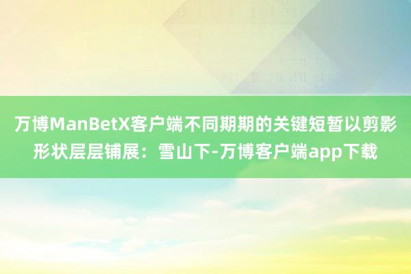 万博ManBetX客户端不同期期的关键短暂以剪影形状层层铺展：雪山下-万博客户端app下载