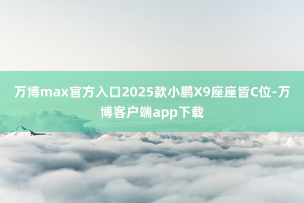 万博max官方入口2025款小鹏X9座座皆C位-万博客户端app下载