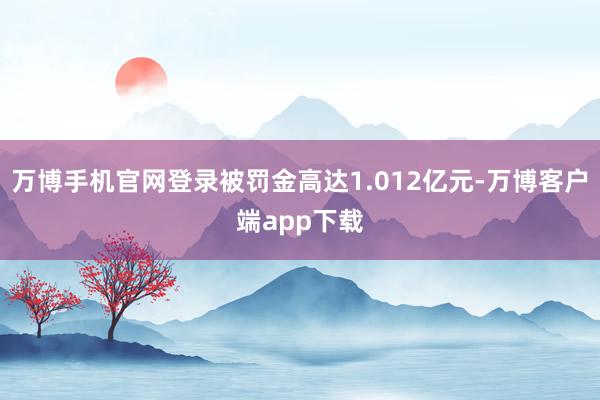 万博手机官网登录被罚金高达1.012亿元-万博客户端app下载