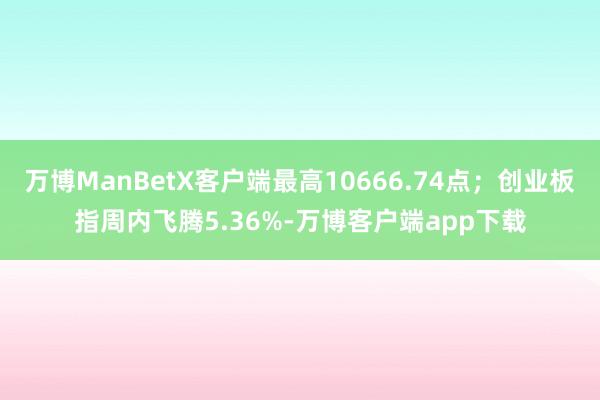 万博ManBetX客户端最高10666.74点；创业板指周内飞腾5.36%-万博客户端app下载