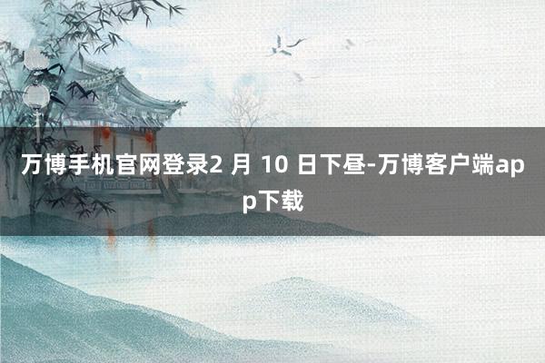 万博手机官网登录2 月 10 日下昼-万博客户端app下载
