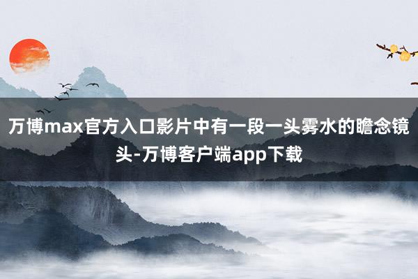 万博max官方入口影片中有一段一头雾水的瞻念镜头-万博客户端app下载