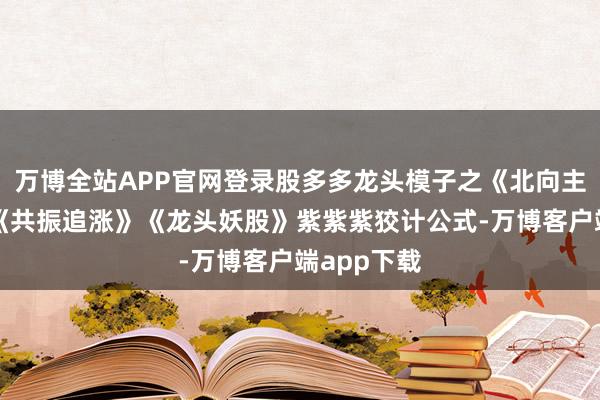 万博全站APP官网登录股多多龙头模子之《北向主力增仓》《共振追涨》《龙头妖股》紫紫紫狡计公式-万博客户端app下载