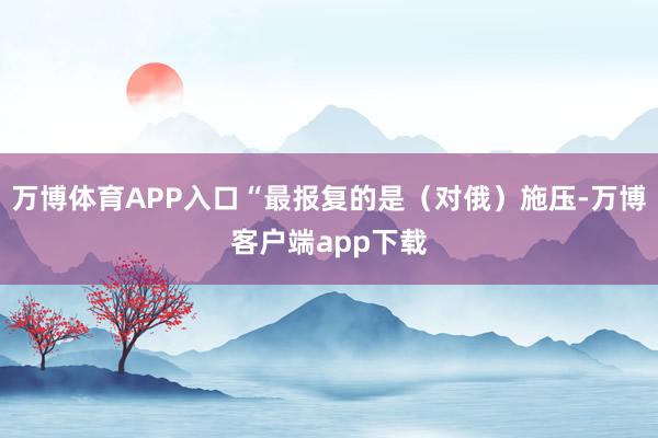万博体育APP入口“最报复的是（对俄）施压-万博客户端app下载