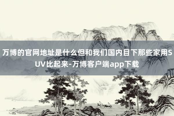 万博的官网地址是什么但和我们国内目下那些家用SUV比起来-万博客户端app下载