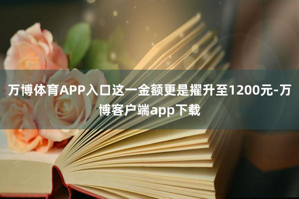 万博体育APP入口这一金额更是擢升至1200元-万博客户端app下载