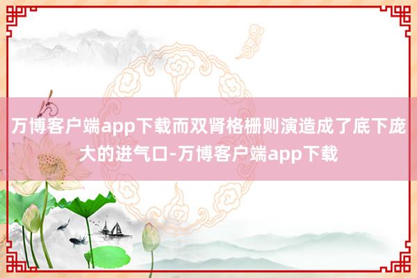 万博客户端app下载而双肾格栅则演造成了底下庞大的进气口-万博客户端app下载