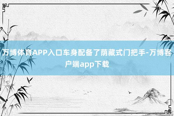 万博体育APP入口车身配备了荫藏式门把手-万博客户端app下载