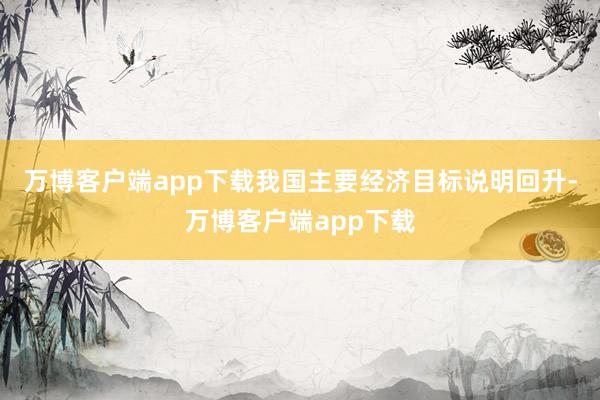 万博客户端app下载我国主要经济目标说明回升-万博客户端app下载