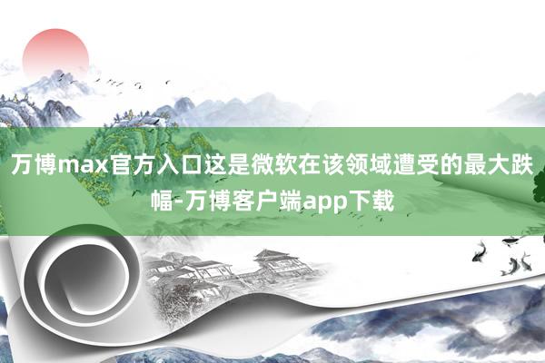 万博max官方入口这是微软在该领域遭受的最大跌幅-万博客户端app下载