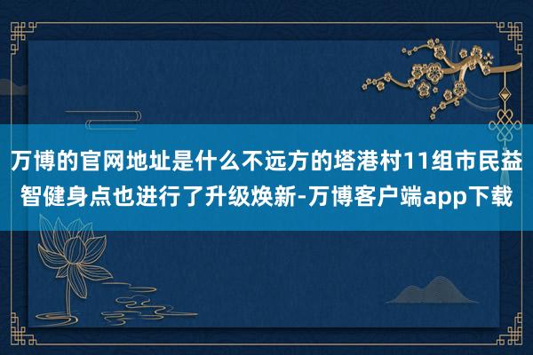万博的官网地址是什么不远方的塔港村11组市民益智健身点也进行了升级焕新-万博客户端app下载