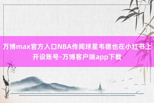 万博max官方入口NBA传闻球星韦德也在小红书上开设账号-万博客户端app下载