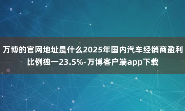 万博的官网地址是什么2025年国内汽车经销商盈利比例独一23.5%-万博客户端app下载