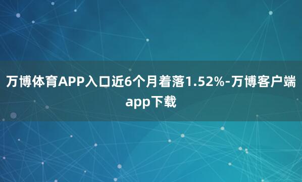万博体育APP入口近6个月着落1.52%-万博客户端app下载