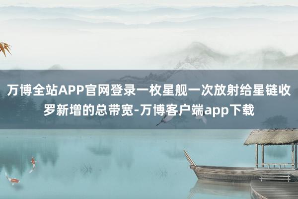 万博全站APP官网登录一枚星舰一次放射给星链收罗新增的总带宽-万博客户端app下载