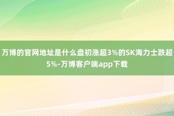 万博的官网地址是什么盘初涨超3%的SK海力士跌超5%-万博客户端app下载